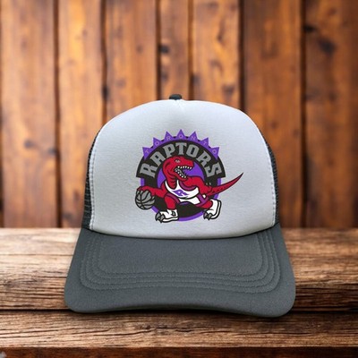 Toronto Raptors Mens Trucker Hat Grey Snapback 1995 Retro Logo