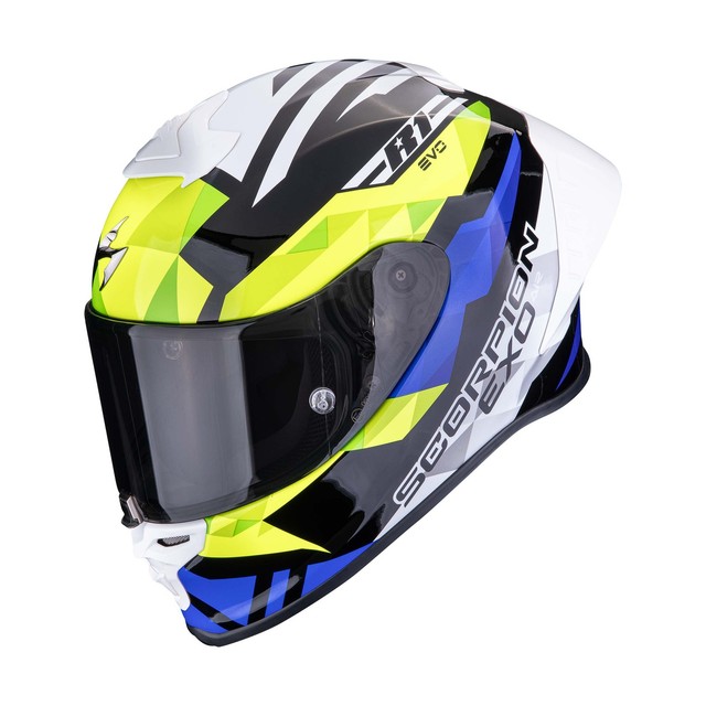 Casque Intégral Scorpion EXO-R1 EVO II AIR Valere Bleu Jaune Fluo