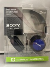 Sony MDR-ZX300AP Sound Monitoring Headphones, Black/Blue