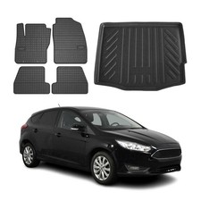 Fußmatten & Kofferraumwanne Set für Ford Focus mk3 2011-2018 Fünftürer Gummi