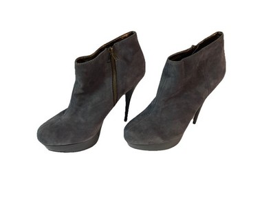 Steve Madden Chelsey Grey Suede Stiletto Platform Ankle Bootie Sz 8.5 Fast Ship