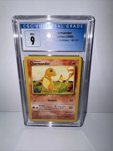1999 Pokemon Charmander CGC PSA 9 Base Set Unlimited #46/102