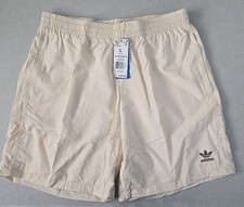 Adidas Mens Shorts Size L 7 Trefoil Essentials Wonder White Woven NWT