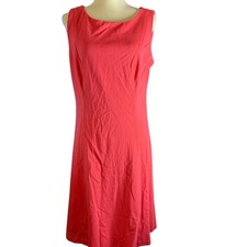 Talbots Sleeveless Fit & Flare Dress, Coral Red, Women's Size 10
