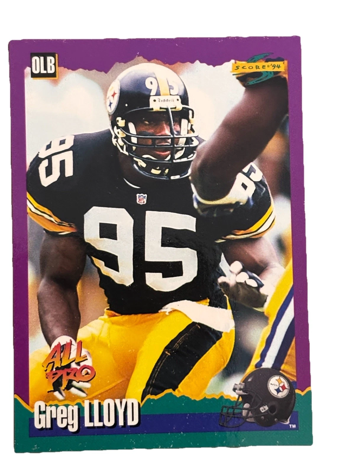Excellent: Vintage 1994 SCORE Greg Lloyd Pittsburgh Steelers Trading Card
