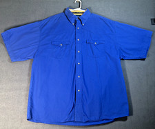 Wrangler Western Shirts Mens XL Blue Short Sleeve Button Down 2 Pocket