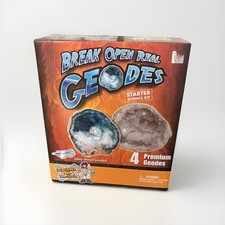Discover with Dr. Cool Real Geodes Kit - 4 Premium Geodes, Safety Glasses