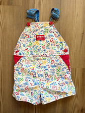 OshKosh B'gosh Vintage Multicolor Print Cotton Shortalls Romper 2T