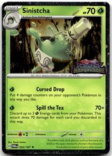 Sinistcha (Prerelease) 022/167 Holo Promo Scarlet & Violet Promos quasi come nuovo