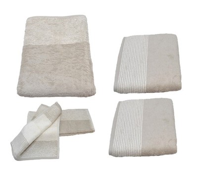 Cawö 590 Set 1x Duschtuch 2x Handtuch 3x Seiftuch UVP 103,35 beige Handtücher 33