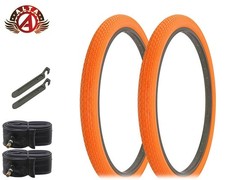 ALTA BICYCLE CRUISER DURABLE TIRES 26 x 2.125 ORANGE CLASSIC MINI BRICK 6pc SET.
