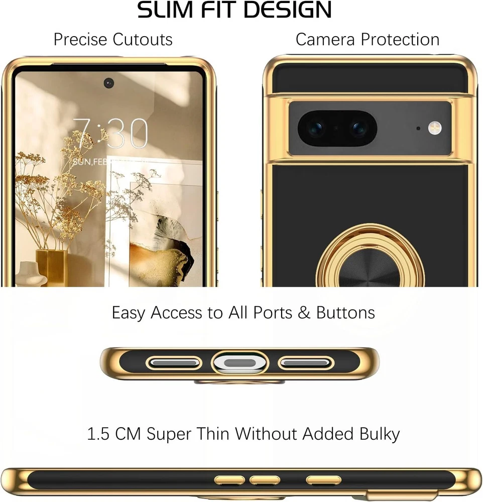 Phone Case For Google Pixel 7 / 7 Pro / 7a Hybrid Rugged Shockproof Cover Ring