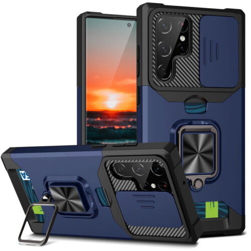 Odporne na wstrząsy etui do Samsung S25 Ultra S24 S23 S22 S21 FE Armor Card Slot Cover - Zdjęcie 12 z 15
