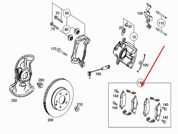 MERCEDES-BENZ SLK R172 Front Brake Pad Set A0074208420 NEW GENUINE 