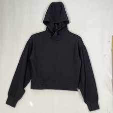 All In Motion Activewear Hoodie Women XS Cropped Boxy Textured Stretch Black