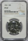 1961 FRANKLIN HALF DOLLAR PROOF PF 67 NGC PQ NO SPOTS! ACTUAL COIN! #467