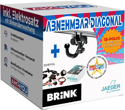 BRINK AHK für VW Caddy IV 15-20 diag. abnehmbar + 13-pol JAEGER ES SPEZ