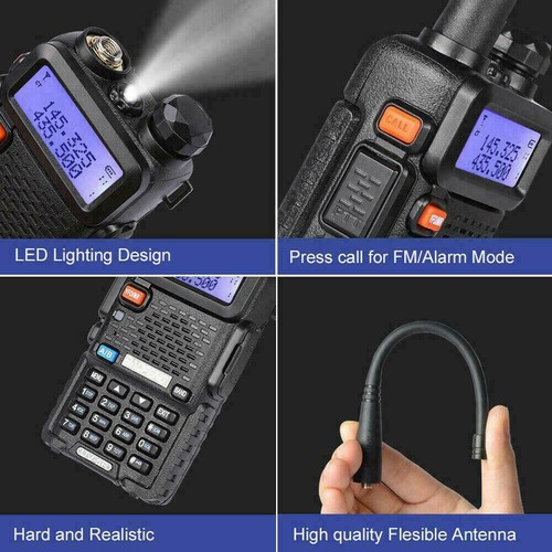 2X Baofeng UV-5R Funkgeräte Walkie Talkie Set Sprechfunkgeräte Handfunkgerät - Zdjęcie 12 z 13