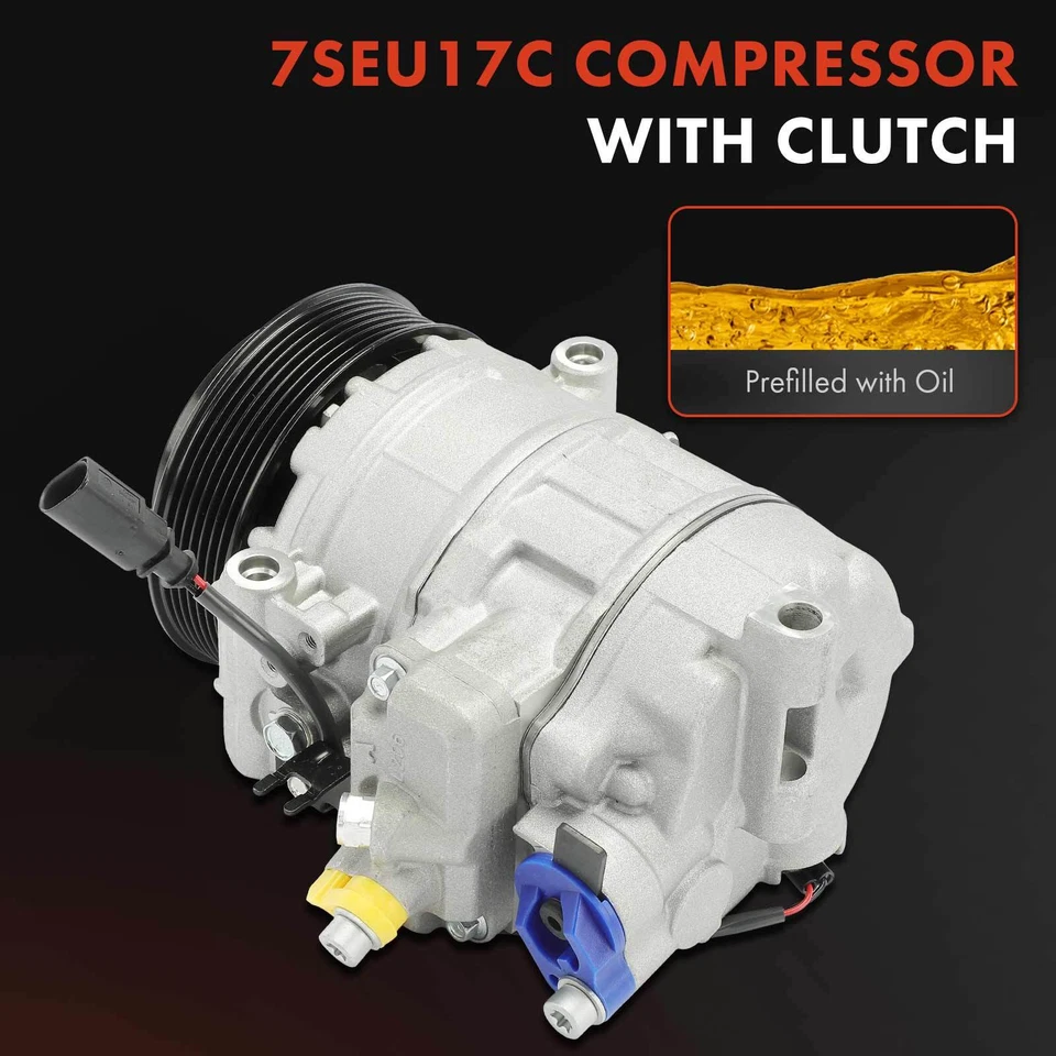 Compresor de aire acondicionado con polea de 7 ranuras para Porsche Panamera 2017 Porsche Cayenne Foto 3 de 4