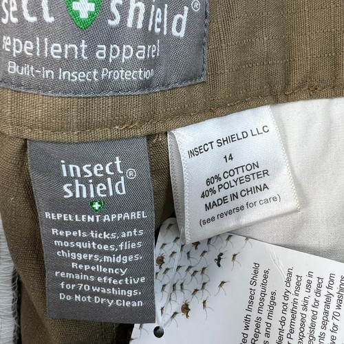 Insect Shield Boys' Size 14 Dark Khaki Performance Ripstop Cargo Pants - Picture 14 of 19