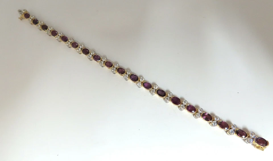 12.90ct Natural Ruby Diamonds Bracelet 14 Karat Two Toned** - Image 3 of 4
