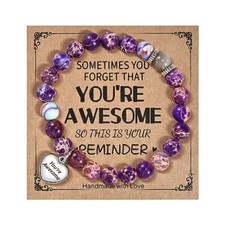 Unique Inspirational Gifts for Women Natural Stone Bracelets Best Blue-Purple