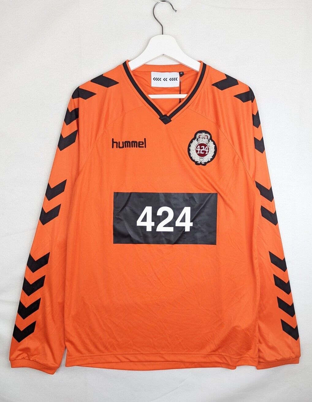 Hummel x 424 Football Shirt Long Sleeve - Orange Soccer Jersey - Medium M