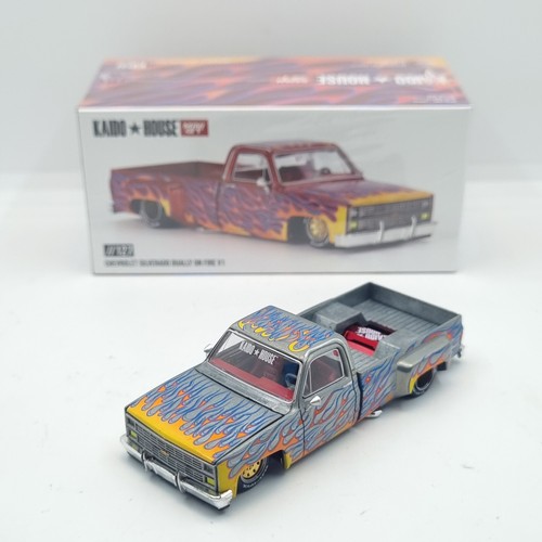 MINI GT KAIDO HOUSE CHEVROLET SILVERADO DUALLY ON FIRE V1 KHMG127 CHASE - Picture 3 of 14