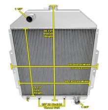 1942 - 1952 Ford Ttruck W Chevy Conversion 3 Row Champion Adv Aluminum Radiator
