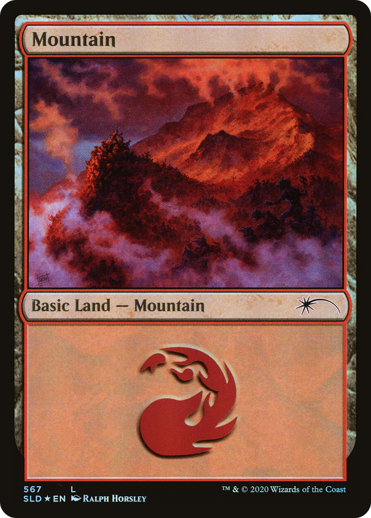 MTG 基本土地 山/Mountain Foil Secret Lair Mountain (Secret Lair 567) FOIL Promo HEAVILY PLD Land Basic Land