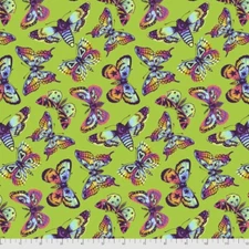    Free Spirit Daydreamer by Tula Pink PWTP172 Avocado Butterfly Kisses Cotton