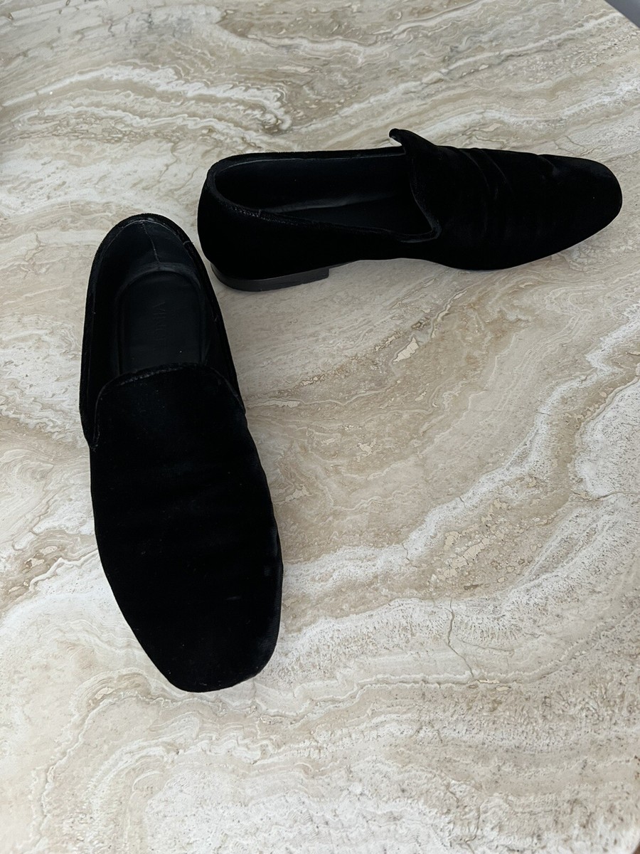 Vince Black Velvet Leather Slip On Flat Shoes Loafers 36. 6  display picture 1