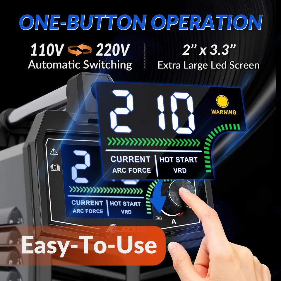 Soldador bastão GZ GUOZHI 210A, 110/220V máquina de solda LED, com todas as hastes de solda - Imagem 4 de 4