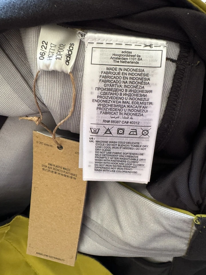 Adidas $400 Hombres Grandes TERREX 3 CAPAS POST-CONSUMO Nylon Nieve Pantalones Oliva HC7717 Foto 3 de 4