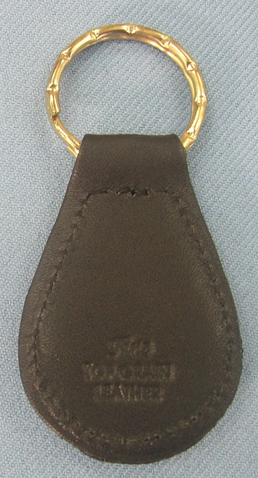 Vintage Black DODGE TRUCK #4354 Leather Gold tone Key Ring 1947 1948 1949 1950 - Изображение 3 из 4