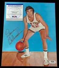 Signed Dave DeBusschere Photo Card 1973 Knicks NBA Top 50 & 75 HOF Auto 8x10 PSA
