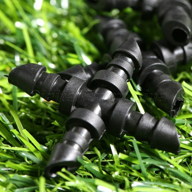 Garden Irrigation Cross Straight Barbed Connector Fits 4/7 mm Hose Pipe