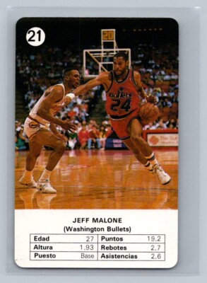 1988 Fournier Estrellas NBA #21 Jeff Malone Washington Bullets Basketball Card