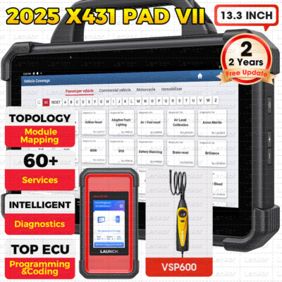 LAUNCH X431 PAD VII ELITE PAD 7 PRO Diagnostic Scan Key Programming J2534 Coding