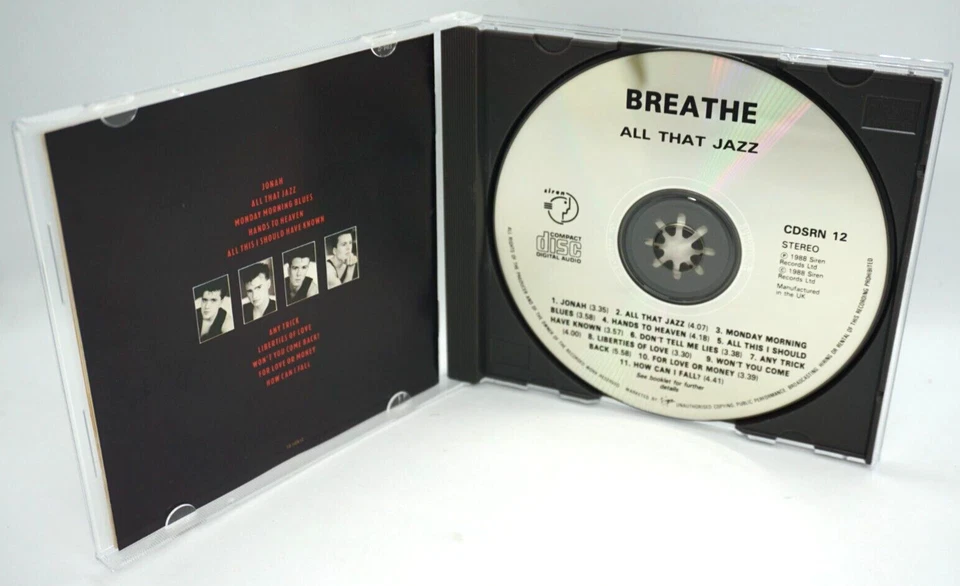 Breathe : All That Jazz (UK 1988 NIMBUS Press) CD Album -  Hands To Heaven - HTF - Image 3 of 3