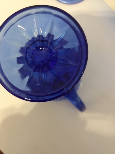 AVON BLUE GEORGE WASHINGTON MT VERNON GOBLET AND 1 PITCHER Creamer Fostoria - Picture 5 of 8