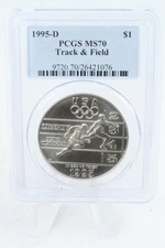 1995-D PCGS MS70 Track & Field Silver Modern Commemorative Dollar