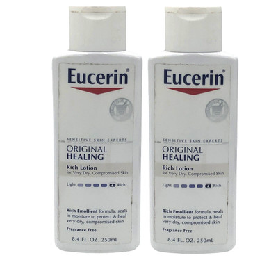 2 Pack Eucerin Original Healing Body Lotion 8.4 oz Unscented Eczema Psoriasis