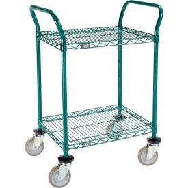 Nexel 2 Shelf Utility Cart Poly-Green24''''W x 18''''D x 39''''H Poly Casters4 Swivel