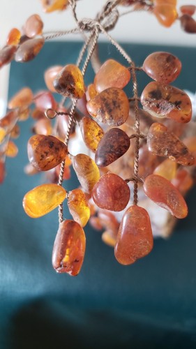 Vtg Baltic Amber Tree Of Life By W Kruk On Amethyst Approx 7" x 6" - Picture 7 of 7