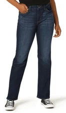 Lee Womens Dark Wash Denim Straight Leg Pants Classic Fit Mid-Rise Size 10 M New