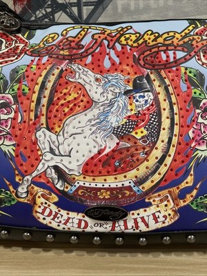 Ed Hardy Dead or Alive Hobo Bag Rhinestone Studded Skull  display picture 2