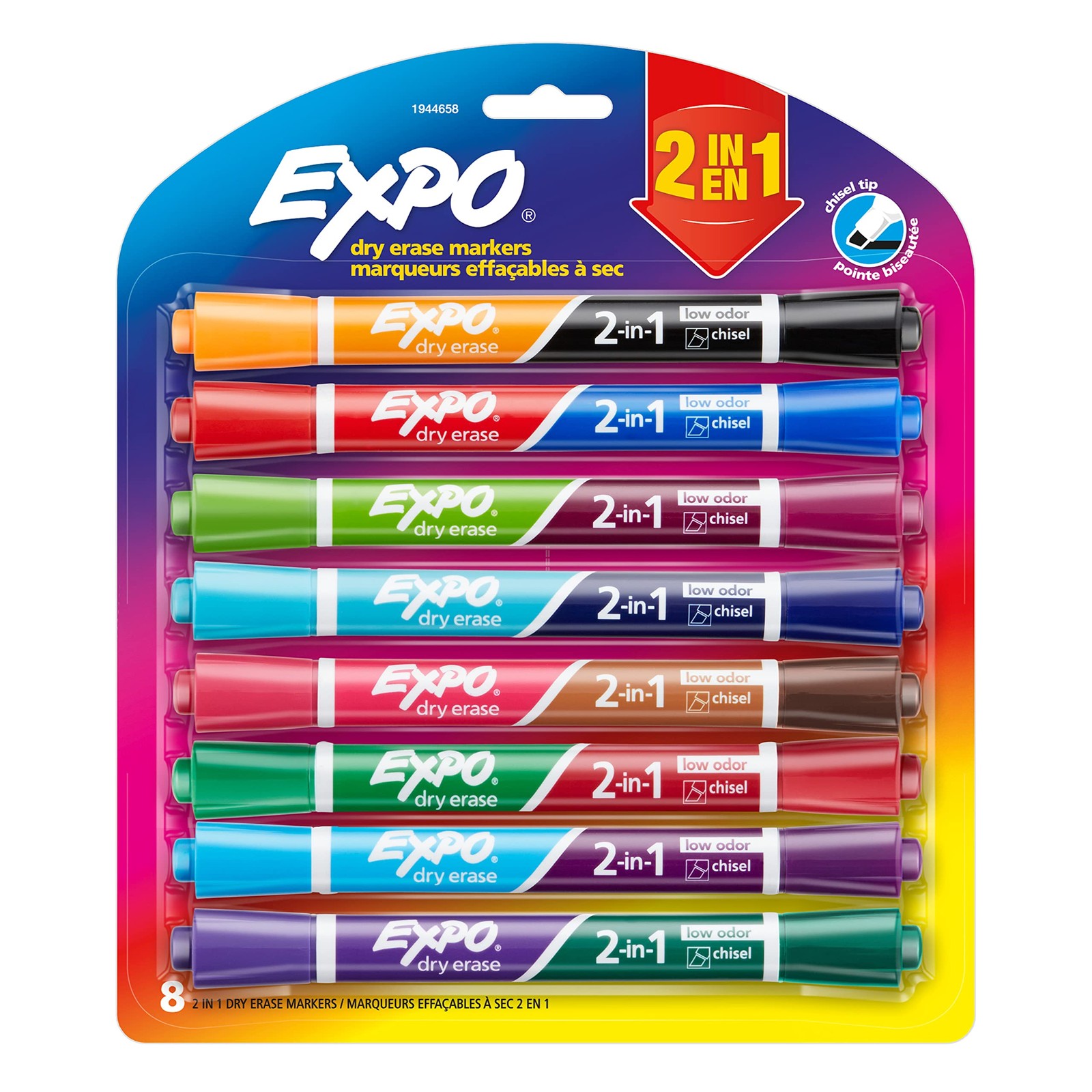 Dry Erase Markers, Chisel Tip, Assorted Colors, 8 Count - Cl
