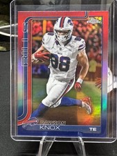 2025 Topps Chrome Dawson Knox Red White and Blue Refractor #33 Buffalo Bills