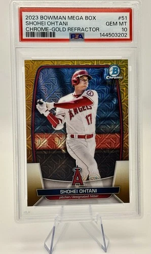 2023 Bowman Chrome Mega Shohei Ohtani Gold Refractor 24/50 PSA 10